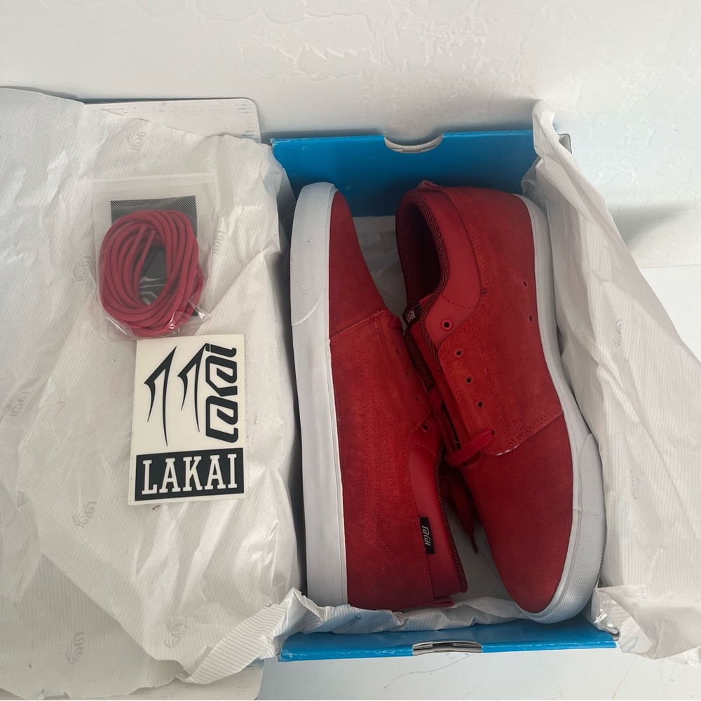 LAKAI MARC RED SUEDE SKATE SHOES NEW SIZE 11.5